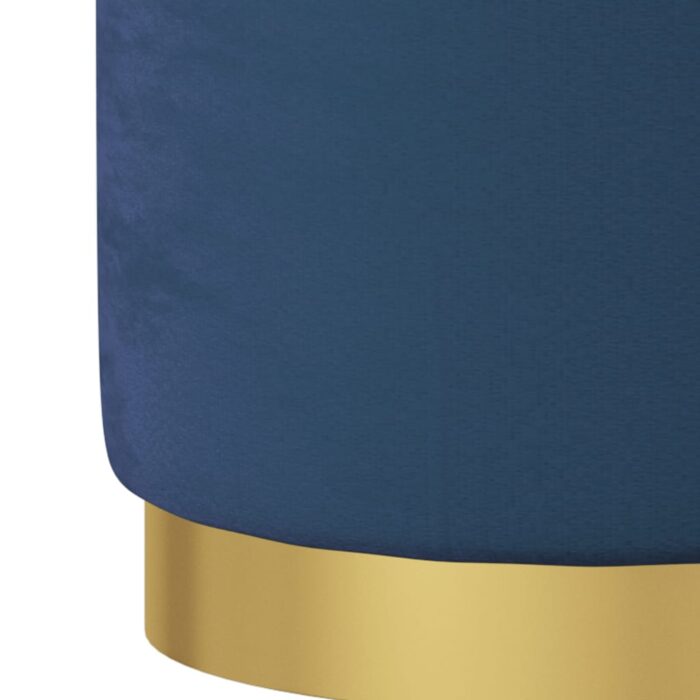 Tabouret de rangement rond Bleu Velours – Image 3