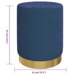Tabouret de rangement rond Bleu Velours – Image 4