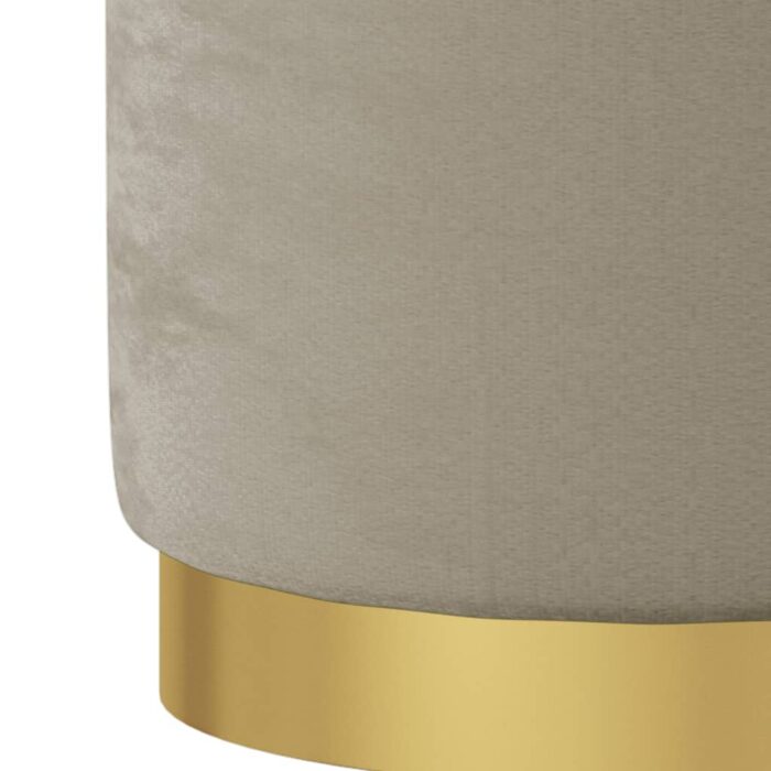Tabouret de rangement rond Gris foncé Velours – Image 3
