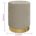 Tabouret de rangement rond Gris foncé Velours – Image 4