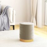 Tabouret de rangement rond Gris foncé Velours