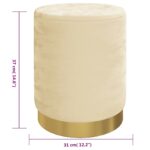 Tabouret de rangement rond Abricot Velours – Image 4