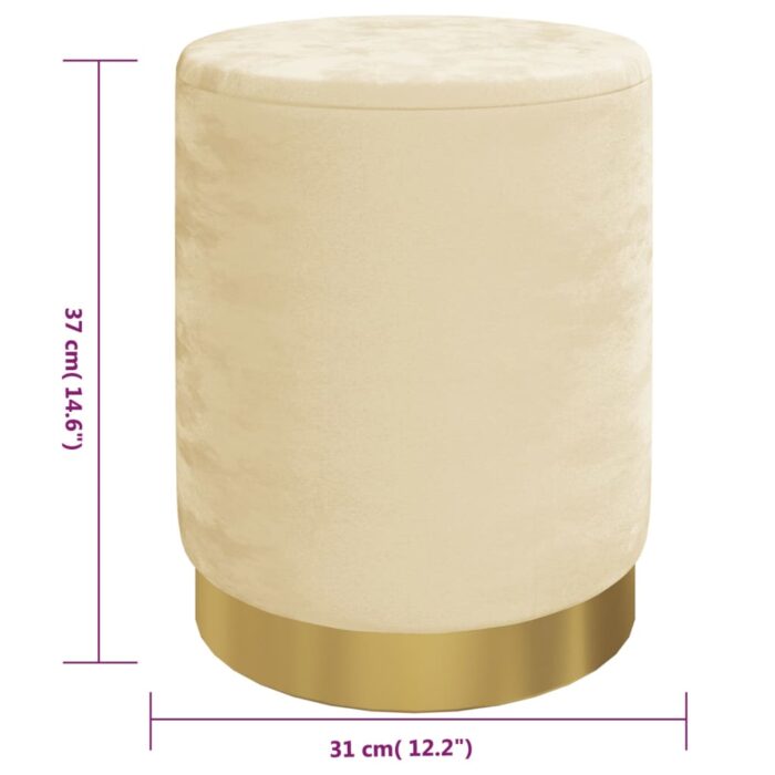 Tabouret de rangement rond Abricot Velours – Image 4