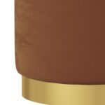 Tabouret de rangement rond Marron Velours – Image 3