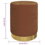 Tabouret de rangement rond Marron Velours – Image 4