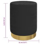Tabouret de rangement rond Noir Velours – Image 4