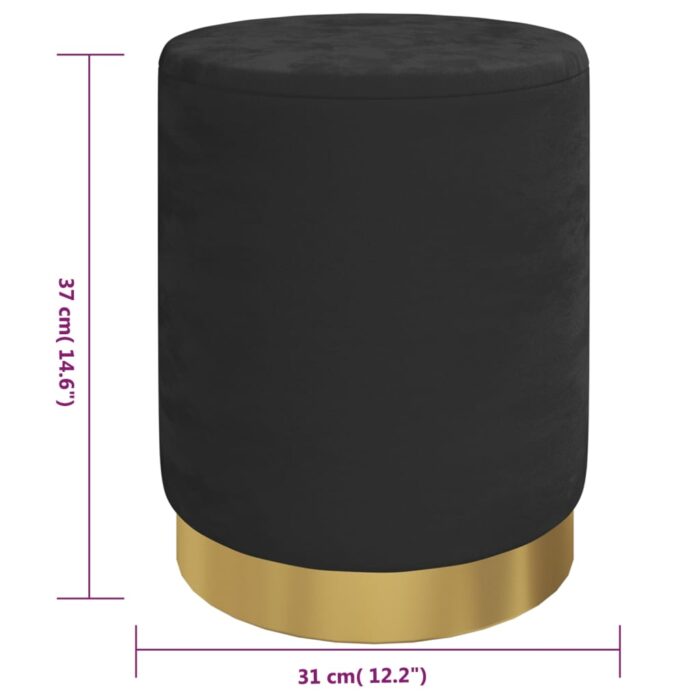 VXL8720286759622_g_en_hd_4.jpg Tabouret de rangement rond Noir Velours – Image 4