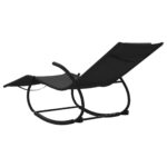 Chaise longue à bascule noir acier et textilène – Image 4