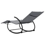 Chaise longue à bascule Gris Acier et textilène – Image 4