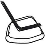 Chaises longues à bascule 2 pcs Noir Acier et textilène – Image 3