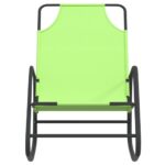 Chaises longues à bascule lot de 2 vert acier et textilène – Image 2