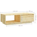 Table basse 110x50x33,5 cm bois de sapin massif – Image 9
