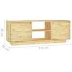 Meuble TV 110x30x40 cm bois de pin massif – Image 7