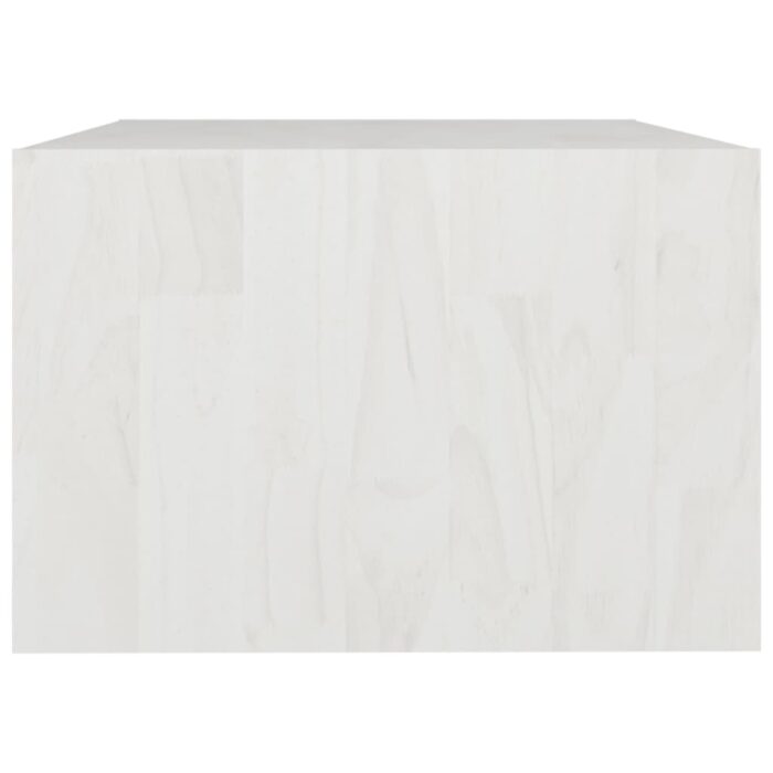 Table basse blanc 75x50x33,5 cm bois de pin massif – Image 5