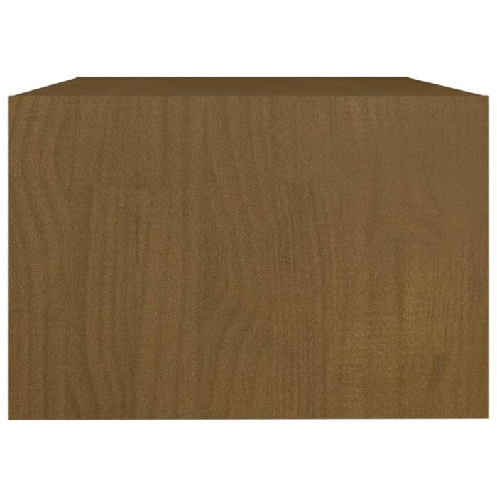 Table basse marron miel 75x50x33,5 cm bois de pin massif – Image 5