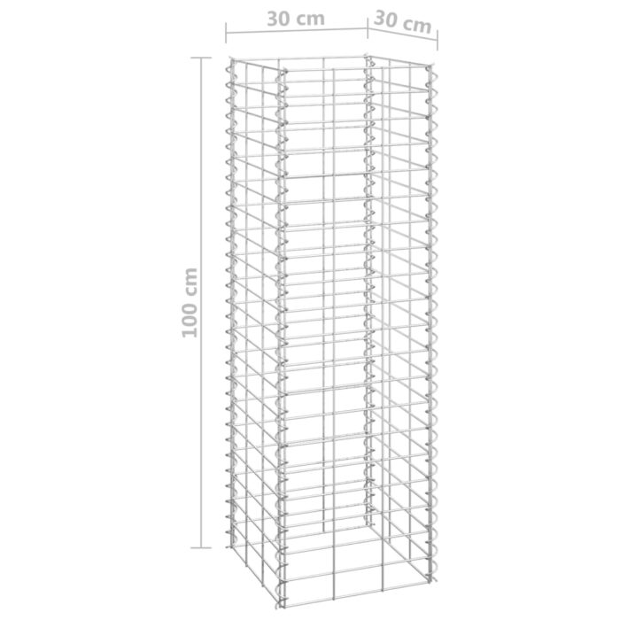 Lits surélevés en gabion 3 pcs 30x30x100 cm Fer – Image 4