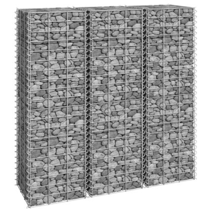 Lits surélevés en gabion 3 pcs 30x30x100 cm Fer