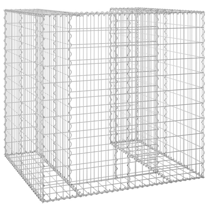 Mur en gabion pour poubelle Acier galvanisé 110x100x110 cm – Image 3