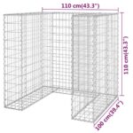 Mur en gabion pour poubelle Acier galvanisé 110x100x110 cm – Image 6