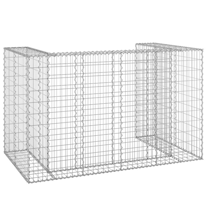 Mur en gabion pour poubelles Acier galvanisé 180x100x110 cm – Image 3