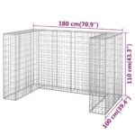 Mur en gabion pour poubelles Acier galvanisé 180x100x110 cm – Image 5