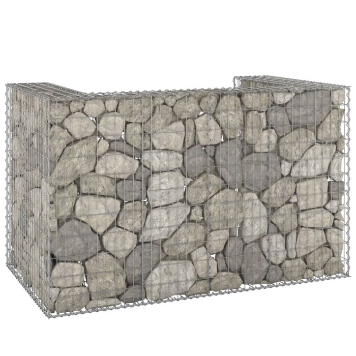 Mur en gabion pour poubelles Acier galvanisé 180x100x110 cm – Image 1
