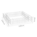 Lit surélevé à gabion Acier galvanisé 100x100x20 cm – Image 3