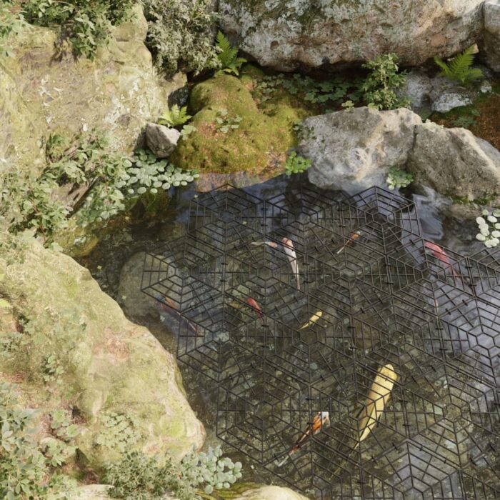 Protection d'étang 40 pcs Noir Polypropylène – Image 1