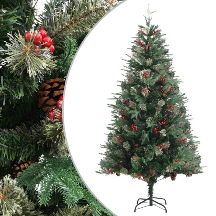 Sapin de Noël avec pommes de pin Vert 195 cm PVC et PE – Image 1