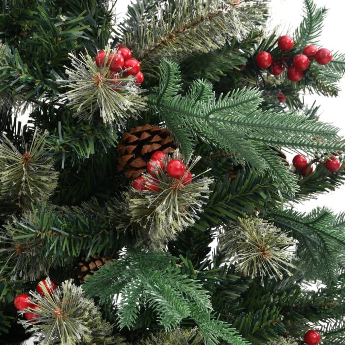 Sapin de Noël avec pommes de pin Vert 195 cm PVC et PE – Image 2