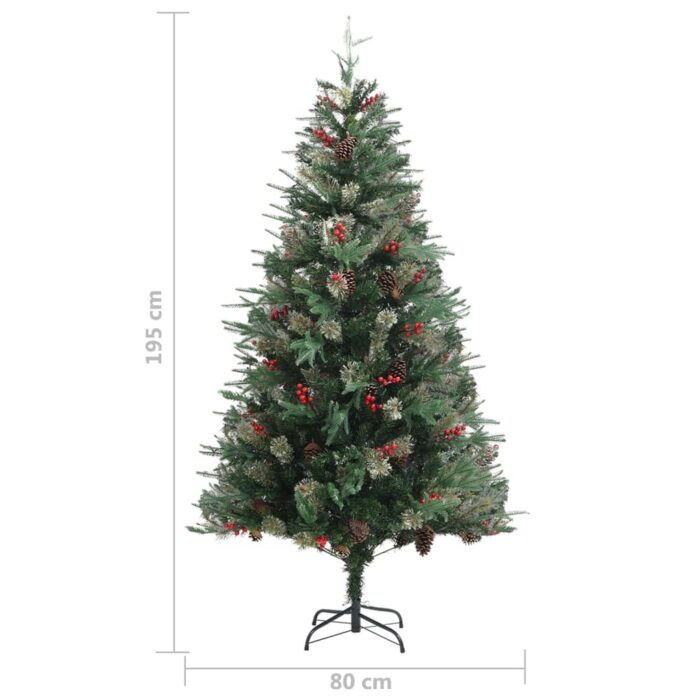 Sapin de Noël avec pommes de pin Vert 195 cm PVC et PE – Image 5