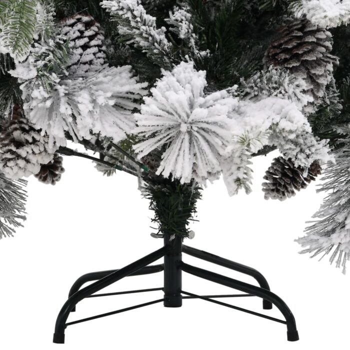 Sapin de Noël à flocons de neige et pommes de pin 225 cm PVC/PE – Image 3