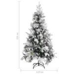 Sapin de Noël à flocons de neige et pommes de pin 225 cm PVC/PE – Image 5