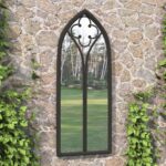Miroir de jardin Noir 70x30 cm Fer pour utilisation extérieure
