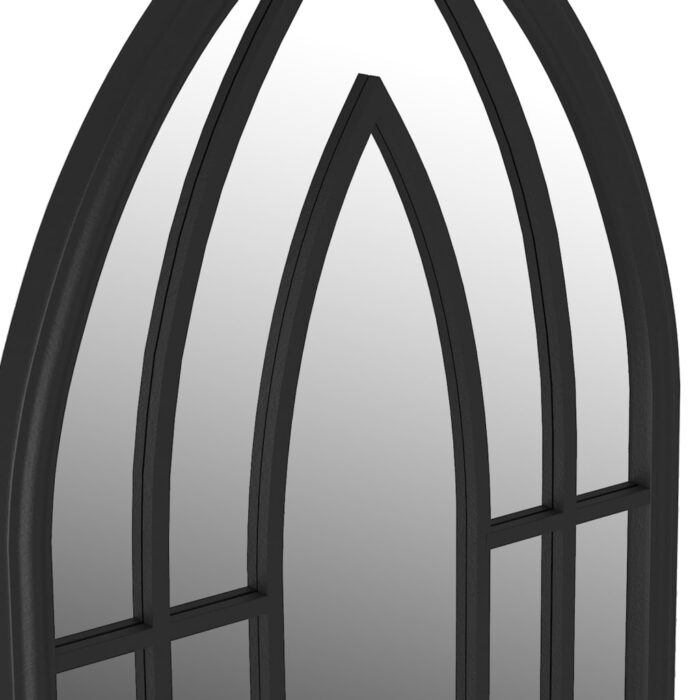 Miroir de jardin Noir 70x30 cm Fer pour utilisation extérieure – Image 3