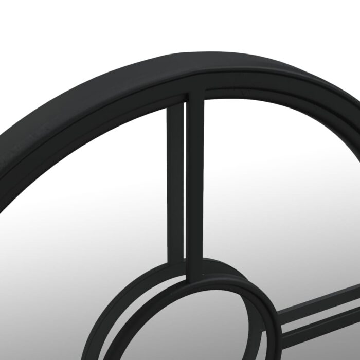 Miroir de jardin Noir 40x4 cm Fer Rond utilisation extérieure – Image 3