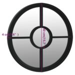 Miroir de jardin Noir 40x4 cm Fer Rond utilisation extérieure – Image 4