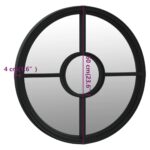 Miroir de jardin Noir 60x4 cm Fer Rond utilisation extérieure – Image 4