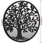 Miroir de jardin Noir 40x2,5 cm Fer Rond utilisation extérieure – Image 4