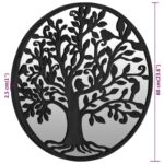 Miroir de jardin Noir 60x2,5 cm Fer Rond utilisation extérieure – Image 4