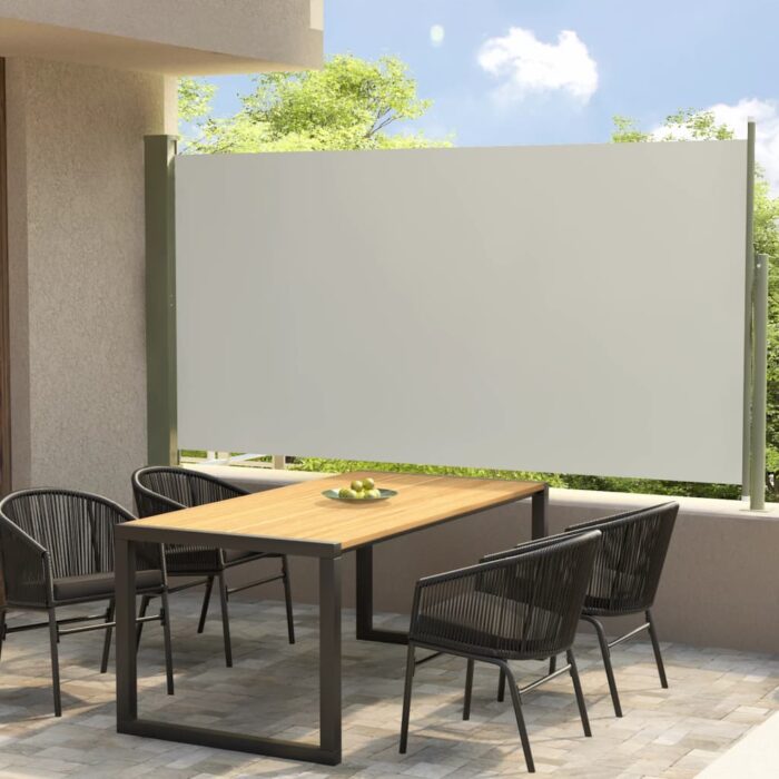 Auvent latéral rétractable de patio 160x300 cm Crème – Image 1