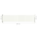 Auvent latéral rétractable de patio 140x600 cm Crème – Image 6
