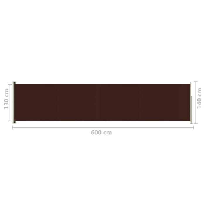 Auvent latéral rétractable de patio 140x600 cm Marron – Image 6
