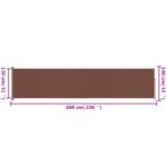 Auvent latéral rétractable de patio 140x600 cm Marron – Image 7