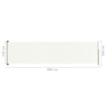 Auvent latéral rétractable de patio 160x600 cm Crème – Image 6