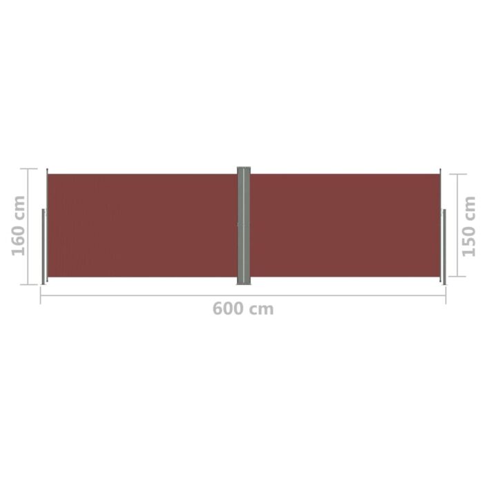 Auvent latéral rétractable Marron 160x600 cm – Image 6