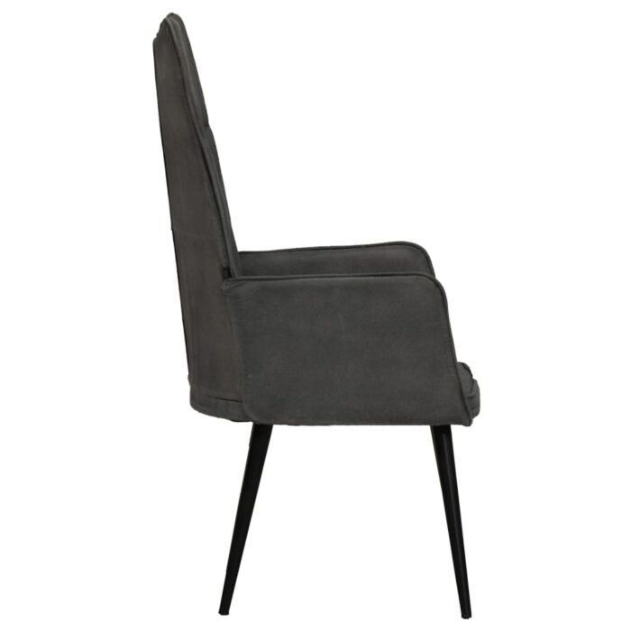 Chaise à oreilles Noir Toile – Image 2