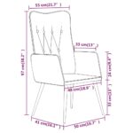 Chaise à oreilles Noir Toile – Image 6