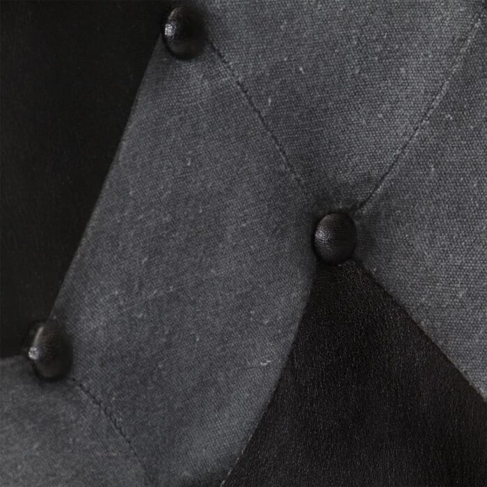 Chaise à oreilles Noir et gris Cuir véritable – Image 6