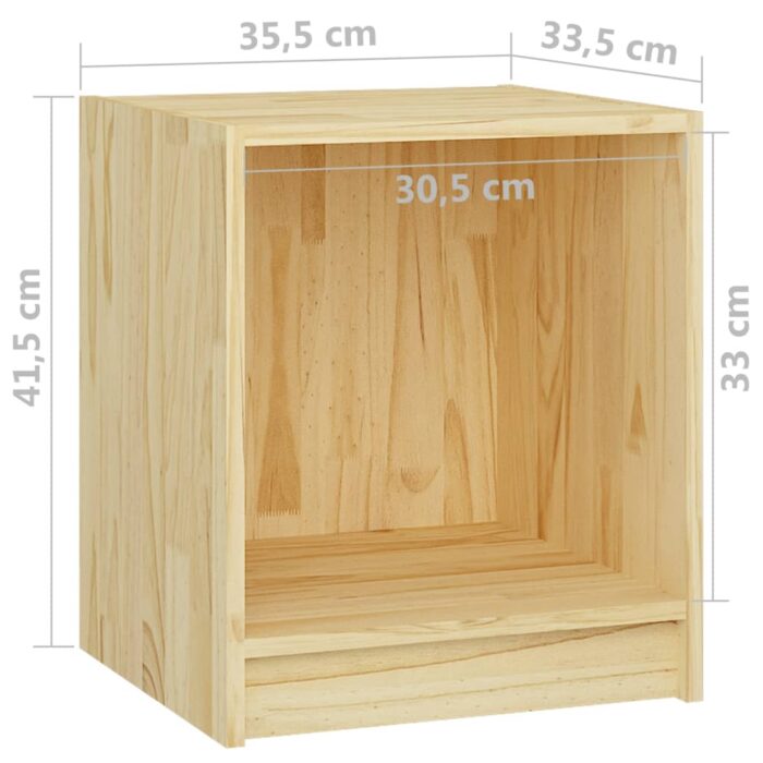 Table de chevet 35,5x33,5x41,5 cm bois de pin massif – Image 5